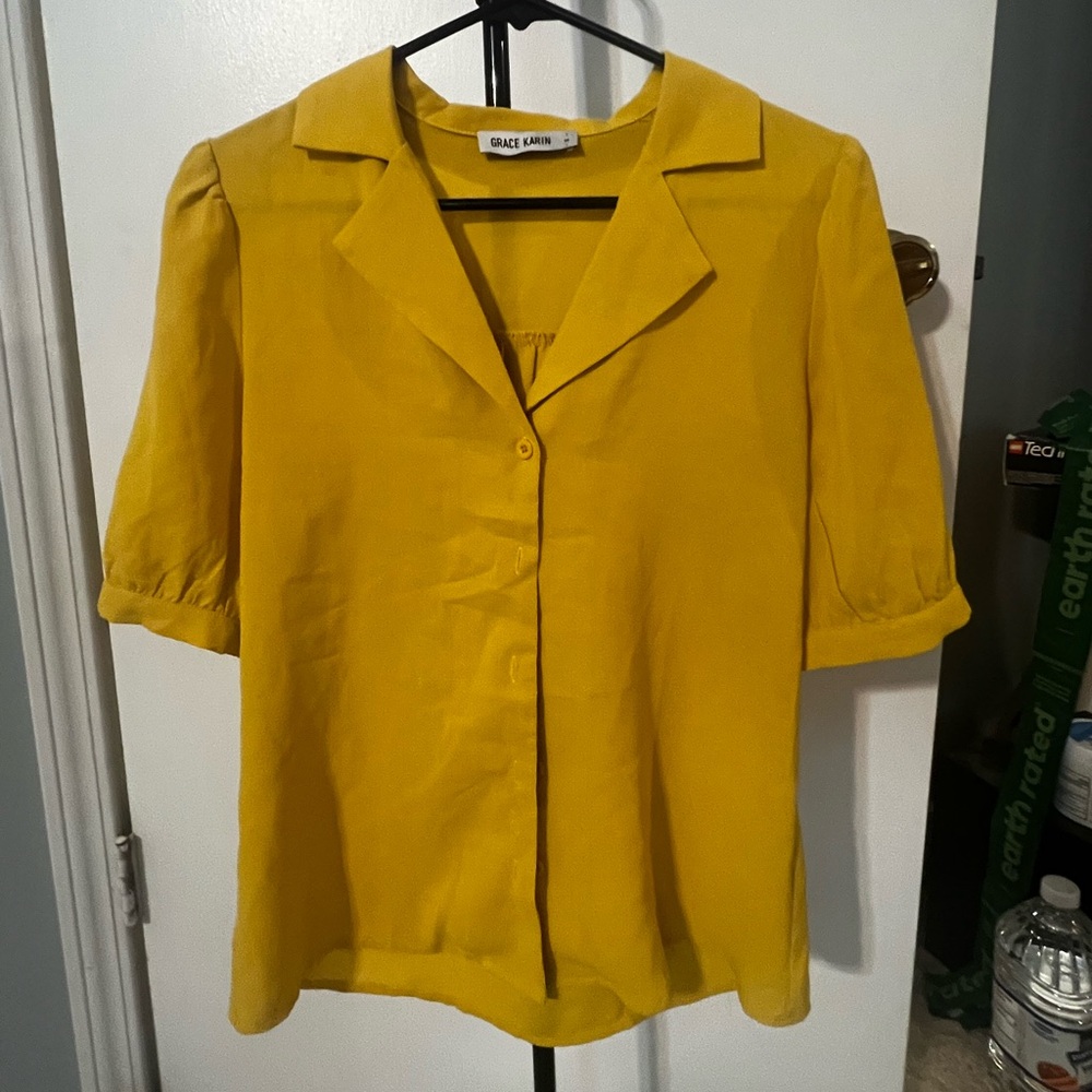 Grace Karin Sunny Yellow Blouse